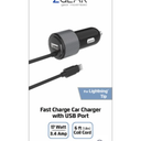 ZGear® Dual Output Lightning Car Charger with USB Port for iPhone 5