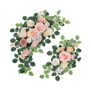Pack of 2 Artificial Flowers for Backdrop Decoration, Wedding Arch Flowers,Reception Welcome Sign, Eucalyptus Garland, Suited to Aisle Decor and Wedding Arches(Champagne Pink)