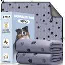 Fostanfly Washable Pee Pads for Dogs, Pack of 2 Large 36"x41" Ultra-Absorbent and Leak-Proof Non-Slip Reusable Potty Training Pads for Dogs, Cats, Puppy, Potty Training of Add 8 Lanyards (Gray)