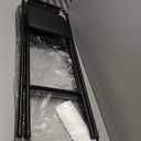 Thyle 2 Pcs Folding Bar Stool with Backrest, Tall Foldable Stool Chair Portable High Folding Bar Chair Counter Height Seat Leather Padded for Kitchen Island Shop Cafe Dining Room Black (27.5 Inch)