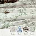 Vangao Linen Floral Curtains for Living Room 63 Inch Length Farmhouse Sage Green Bedroom Back Tab Light Filtering Toile Bird Printed Rod Pocket Window Treatments 2 Panels