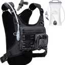 Zelvot Running Vest with 2L Water Bladder, Hydration Backpack, U.S. Design Patent, Lightweight Hydration Pack with Gear Holder, Reflective Chest Pack for Men Women for Marathon (Black, M/ L)