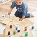 10PCS Large Halloween Unfinished Wood Crafts,Predrilled Wooden Ornaments for Painting,Ghost Witch Bats Designs,Paintable Wood Slices Craft Supplies with Ropes (Autumn)