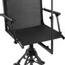 Kalkal Hunting Chair with Shooting Rest, 360 Degree Silent Swivel Hunting Blind Chair, 4 Legs Adjustable Height Hunting Seats with Armrest