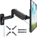 BONTEC Monitor Wall Mount Arm, VESA Gas Spring Height Adjustable, for 13-42 Inch Screens, Max 19.8lbs, Swivel, Tilt, Space-Saving Desk Mount, Easy Installation, Single Arm TV Mount, Max VESA 200x200