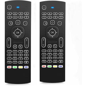 2 Pack MX3 Pro Mini Keyboard Backlight Fly Remote Mouse,Android TV Remote Control,IR Learning Mini Wireless Keyboard for Android TV Box.HTPC.IPTV,Networked Set-top Box,Mini PC(Battery not Included)
