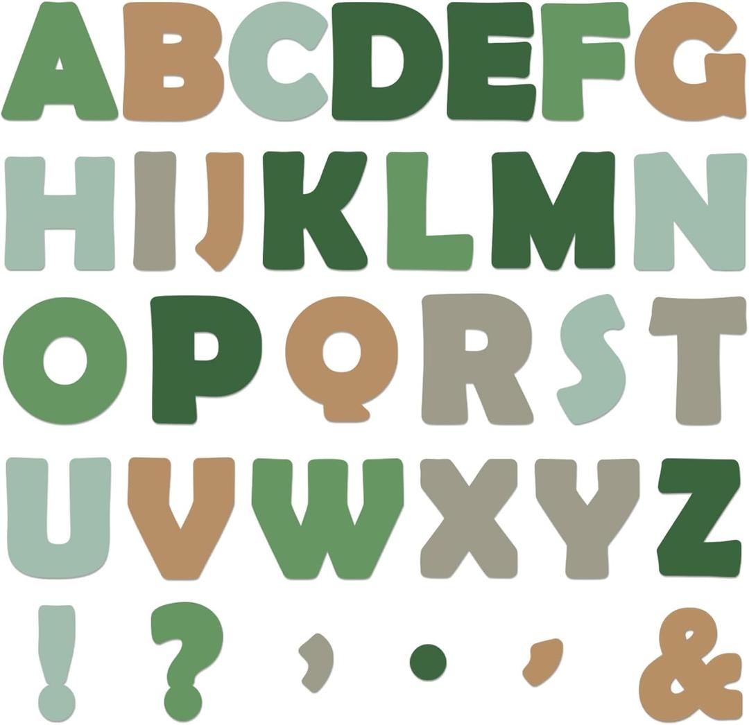 150 PCS Large 7" Bulletin Board Letters Set, Sage Green Eucalyptus Classroom Alphabet Cutout Letter for Bulletin Board Display Home School, A Great Helper to Inspire Students' Learning Interest