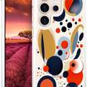 Compatible with Samsung Galaxy S23 Ultra Case Cute Clear for Women Girls, Transparent Phone Cover Design (Abstract Art Geometric Shapes)