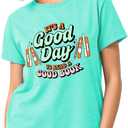 It's a Good Day to Read a Good Book Shirt Women-Cute Librarian Read Short Sleeve Book Lovers Tee Tops (Green, XXL)