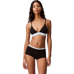 Calvin Klein Women's Modern Cotton Lightly Lined Triangle Wireless Bralette (Medium, Black)
