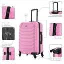InUSA ENDURANCE Luggage with Spinner Wheels | Durable Lightweight Hardside Suitcase, Spacious Travel Bag with Handle and Trolley | 24-Inch Medium Checked Luggage | Pink