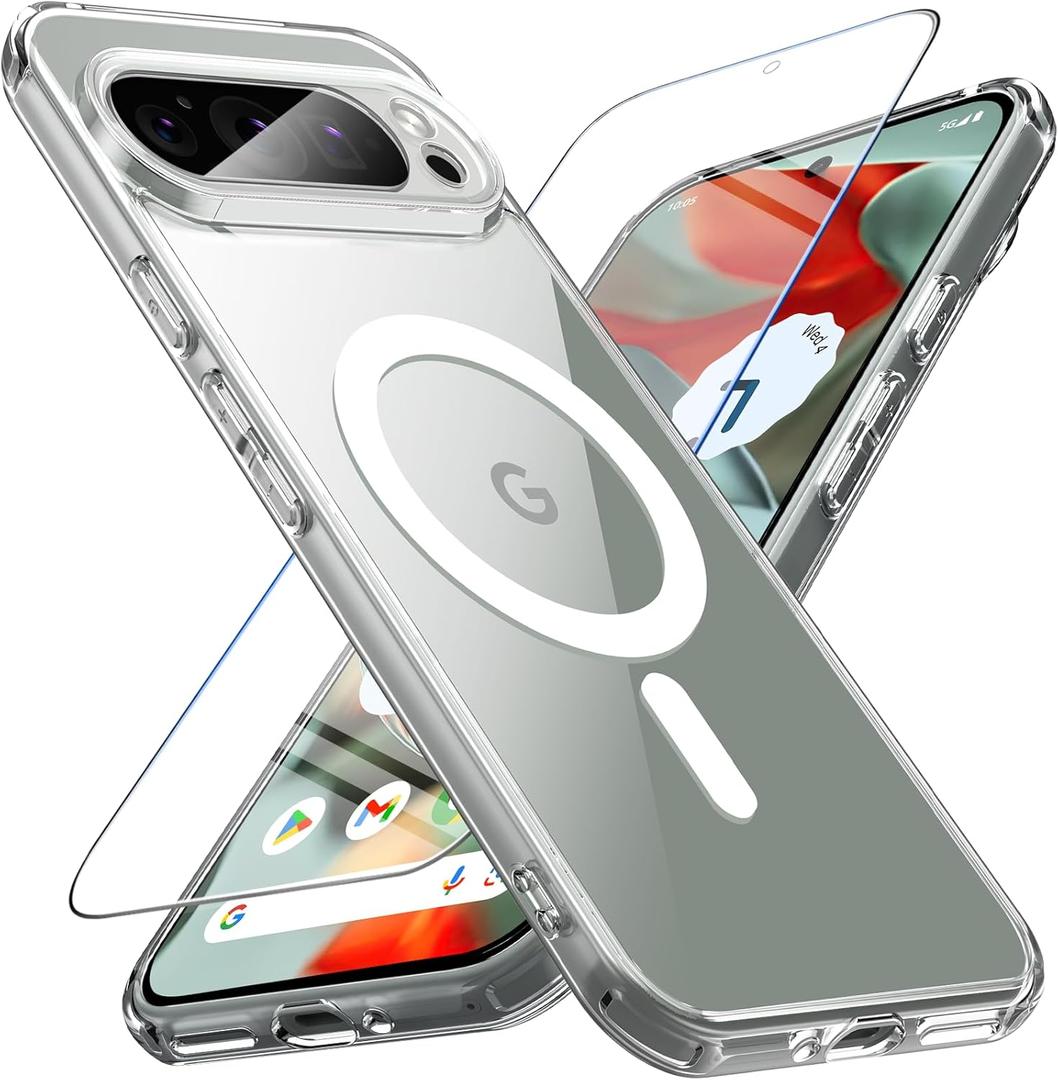 for Google Pixel 9 Pro XL Case with Screen Protector, Pixel 9 Pro XL Case with magsafe Clear,Anti-Yellowing 12FT Military Drop Proof Raised Bezels Slim Phone Case for Google Pixel 9 Proxl Cover for Google Pixel 9 Pro XL Case with Screen Protector, Pixel 9 Pro XL Case with magsafe Clear,Anti-Yellowing 12FT Military Drop Proof Raised Bezels Slim Phone Case for Google Pixel 9 Proxl Cover