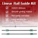findmall 2 Pcs HGR20-800mm Linear Guide Rail Kit, 1Pcs SFU1605 Ballscrew