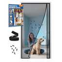 CANLENE Magnetic Screen Door Left Right Side Opening Polyethylene Terephthalate Mesh Greater Than Fiberglass and Polyester Easy Install, Black, Screen 34"x80"