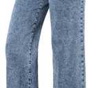 BLENCOT Maternity Jeans for Women High Waist Straight Leg Pregnancy Denim Pants with Pockets (Beige, L)