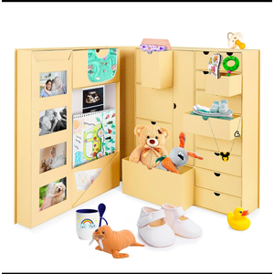 Baby Keepsake Box - Baby Memory Box - Baby Boy Girl Keepsake Box Tins Memory Box Pregnancy Baby Bubbs Storage Box Baby First Year Box Library Baby All-in-One Organizer