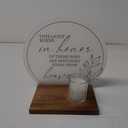 AW BRIDAL Memorial Candle in Loving Memory Wedding Sign Memory Table Sign for Wedding, Sympathy Gifts Memorial Bereavement Condolence Gifts for Loss of Loved One Mother Father Dad (Pattern 4)