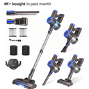 Cordless Vacuum Cleaner, Upgraded 40Kpa Stick Vacuum Cleaners for Home, 8 in 1 Lightweight with Self-Standing, 1.5L Dust Cup & Anti-tangle, Rechargeable Vacuum for Hard Floors Carpets Pet Hair