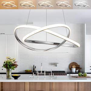 Modern LED Chandelier for Dining Room Pendant Light Fixture 40W, 20 Inches