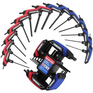 WORKPRO 14-Piece T-Handle Allen Wrench Set, Metric & SAE T Handle Hex Key, Long Hex Key Wrench Sets with Storage Rack for DIY, Auto Bike Repair Tool, Basic Home Repair and Mechanics Maintenance