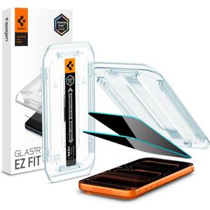 Spigen AluminaCore Tempered Glass Screen Protector [Glas.tR EZ Fit - Privacy] designed for iPhone 17 Pro Max | iPhone 16 Pro Max [2 Pack] 9H+ Hardness, Aluminum-Enhanced Durability