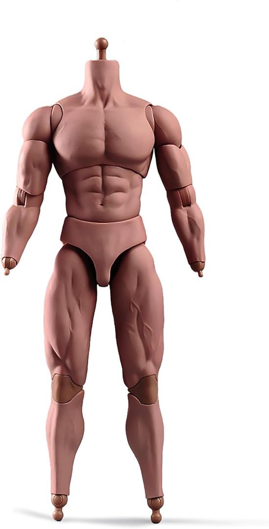 1:6 Scale Male Action Figure 12 Inch Flexible Muscle Male Figure Body Doll Miniature Figure Without Head Sculpt