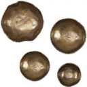 Uttermost U04299 Lucky Coins Metal Wall Decor, S/4, 2.5" D x 11" W x 11" H, Vintage Brass