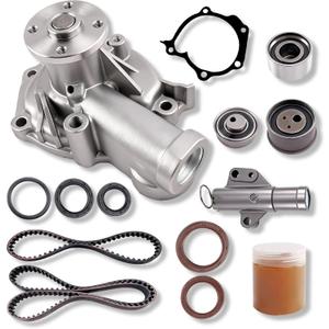Timing Belt Kit with Water Pump Compatible with 2004-2006 Mitsubishi Galant/Lancer/Outlander, 2006-2009 Eclipse, 2.4L Engines, Replaces TCKWP332 TB332 168K1 CPW6622 (ZSD-005)