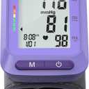 Wrist Blood Pressure Monitor - Automatic Blood Pressure Cuff for Home Use, Digital BP Monitor Wrist with Large LCD Display, BP Cuff Wrist for Adults, 2x60 Memory, Fits 5.3"-8.5"(Purple)