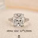 RODIFFY Split Shank Silver 4.5CT Cushion Promise Ring for Women, 7.5,  Silver