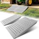 Heavy-Duty Shed Garage Access Ramps 2 PCS, 1500LBS Capacity Anti-Slip Punch Plate, Perfect for Riding Mowers, Motorcycles, Tractors, Snow Blowers & Garden Carts