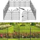 Garden Fencing 36 Inch High with Gate, 14 Panels Garden Fence Total 30.6 Ft(L),No Dig Animal Barrier, Rustproof Metal Wire Garden Fences and Borders for Dogs, Rabbits, Flower Bed Fencing