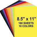 160 Sheets Colored Cardstock Paper 8.5 x 11 Color Card Stock for Printer Crafts 8.5 x 11 Assorted Colors Cardstock for Crafts Paper Sheets Colored Printing Card Papers 8.5x11, 180 GSM Card Stock