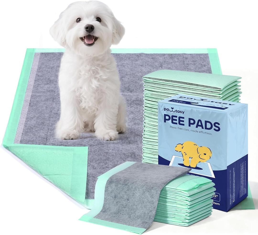 Pawtasy Charcoal Dog Pee Pads, 30 Count,22" x 22" Disposable Small Puppy Training Pads with Bamboo Charcoal Odor Control, 5-Layer Super Absorbent & Leak-Proof Pet Potty Pads for Dogs, Cats & Pets