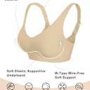 SHAPERX Bras for Women No Underwire Seamless Oversized Everyday Bra Comfort Wireless Padded Soft Support Bralette (Beige, L)