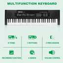 M SANMERSEN Kids Piano, 61-Key Electronic Piano Keyboard with Microphone, Music Educational Instrument Toy, Kids Keyboard Piano for Beginners Ages 3-12