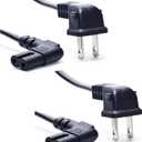 Right Angle TV Power Cable, Ancable 2-Pack 6-Feet 18AWG 90 Degree Angled 2 Slot to L-Shaped C7 Power Cord for Samsung Philips Toshiba LG Sony Sharp Panasonic Vizio LED Flat TV Sky box,Sky Plus+ HD Box