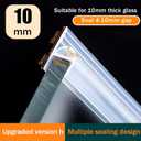 Shower Glass Door Seal, 120 Inch Silicone Soft Shower Door Bottom Seal for 3/8"(10mm) Thick Glass Door, Stopping Water Leaks (Arch)