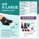 BraceAbility Neuropathy Socks (3 Pairs) - Multipack Peripheral Compression Diabetic Toeless Foot Sleeves for Nerve Damage in Feet, Ankle Gout, Plantar Fasciitis Relief for Men and Women (XL - Black)
