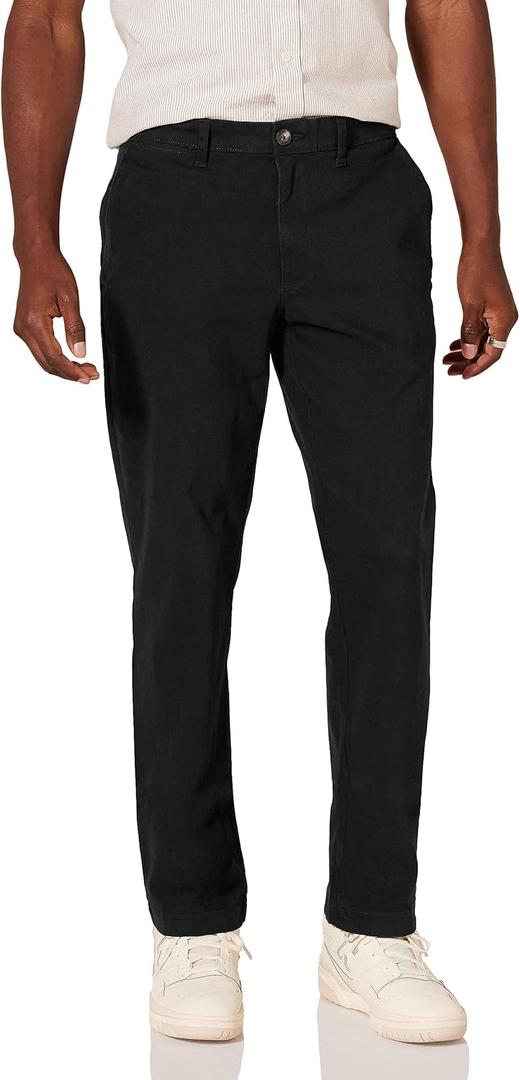 Amazon Essentials Men's Slim-Fit All-Day Stretch Casual Chino Pant (33W x 32L, Black)