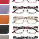 5 Pack Reading Glasses For Women, Spring Hinges, Sturdy and Durable