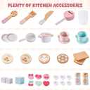 ROBOTIME Kids Play Kitchen, Modern Wooden Toy Kitchen with Ice Maker, Coffee Maker, Oven, Microwave, Toaster, Stove, Dishwasher & Sink, Ultimate Kids Kitchen Playset for Ages 3+