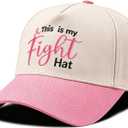 Breast Cancer Awareness Gifts for Women, Cotton Chemo Headwear Embroidered Trucker Hat Accessories (Pink)