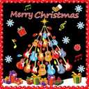 gisgfim Christmas Bulletin Board Decoration Set Guitar Christmas Tree Paper Cutouts Merry Xmas Music Classroom Bulletin Board Decor for Xmas Winter Holiday School Door Home Wall(Guitar) Pack Of 3
