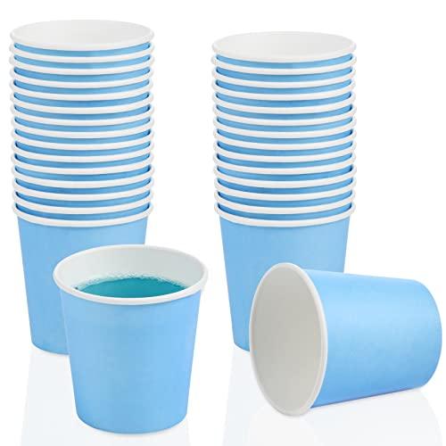 VITVITI 30 PACK Bathroom Mouthwash Cups, Disposable 3.7 OZ Coffee Paper Cup, Small Cup for Mouth Wash/Hot Cold Beverages Liquid/Tea, Blue