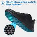 Non Slip Work Shoes for Women Food Service Lightweight Waterproof Kitchen Chef Shoe Restaurant Walking Sneakers Nursing Slip Resistant Footwear, (Black, S)