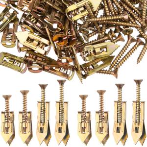 PAGOW 80 Pcs Self-Drilling Anchors, Ancors and Screws for Heavy Duty, Metal Screw Anchors Kit, No Drill and Holes in Wall (4 Sizes)