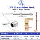 CKE 50 Pack Cable Railing Kit, 4x4 Swage Threaded Stud Tension End Fitting Terminal for 1/8" Cable Deck Railing, T316 Stainless Steel Cable Railing Hardware Tensioner for 4x4, 2x2 Wood Metal Post CR06