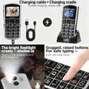 A400 Pro Silver - Large Button Cell Phone for Seniors4G LTE Unlocked Phones with SOS Button2MP Rear CameraCharging Dock1800mAhDual SIMSpeed DialVolume BoostHands-freeDumb PhoneUSB-C