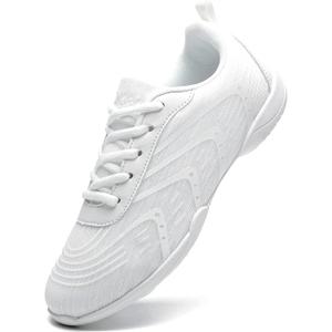 Cheer Shoes White Womens Cheerleading Shoes Youth Girls Athletic Training Breathable Lightweight Competition Comfortable Sneakers Size (7.5)